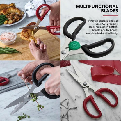 KitchenAid Multipurpose Shear Set - Versatile Scissors with Nutcracker & Bottle Opener | Ergonomic Handles, 2-Piece