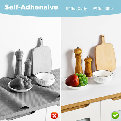 PABUSIOR White Self-Adhesive Drawer Liner: 11.8 Inch x 10 FT Kitchen Cabinet Paper - Easy to Cut Waterproof Shelf Liner for Narrow Pantry Shelves