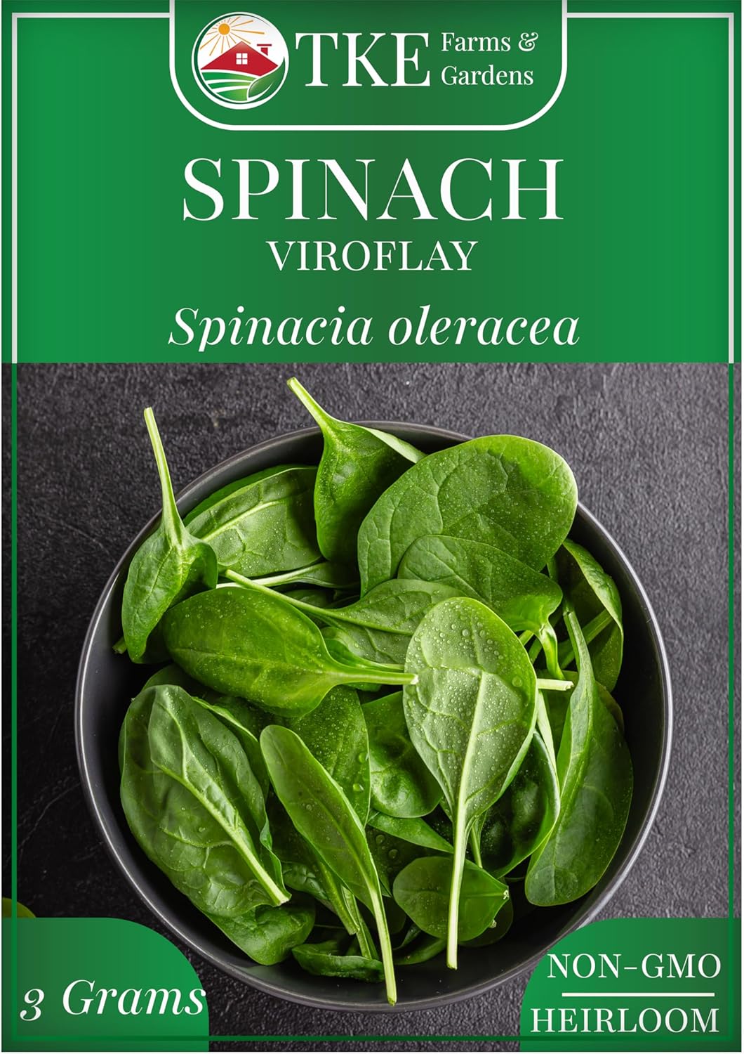 250+ Nutrient-Packed TKE Farms & Gardens - Viroflay Spinach Seeds for Planting, Heirloom Non-GMO Seeds, Easy Growing