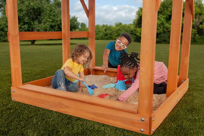 Timber Valley Cedar Backyard Playset | Multi | W:15'9" D:11'10" H:9'3" | 2-Person Glider, 2 Belt Swings & Green Slide | Kids Age 3-12 | DIY Outdoor Swingset | ASTM Standards | 10-Year Wood Warranty