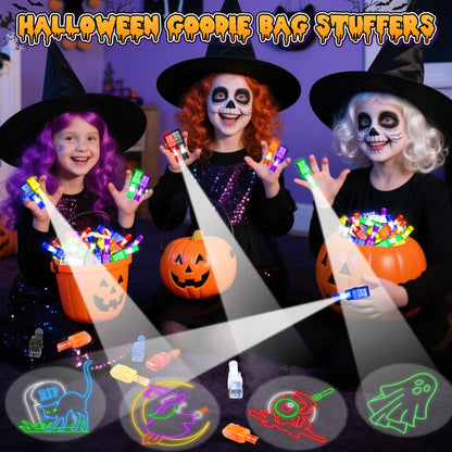 40 Pcs Halloween Party Favors Finger Lights for Kids, Halloween Light Up Toys Bulk Glow in the Dark Halloween Treats Non Candy Goodie Bag Fillers Basket Stuffers Classroom Prizes Trick or Treat Gift