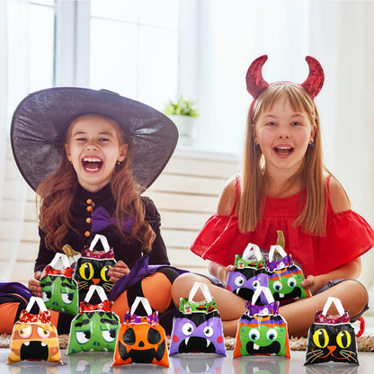 Funnymoom 60 Pcs Halloween Party Favors Bags Drawstring Treat Bags Candy Goodie for Kids Trick Plastic Party Gift for Halloween Birthday Supplies