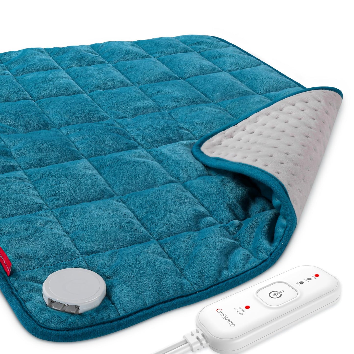 Comfytemp Weighted Heating Pad for Back & Period Cramps, FSA Eligible, Birthday Gifts for Mom Dad Women Men, 2.2lb HSA Electric Heat Pad for Neck Shoulder Pain Relief, 2H Auto-Off Heated Pad, 12x24