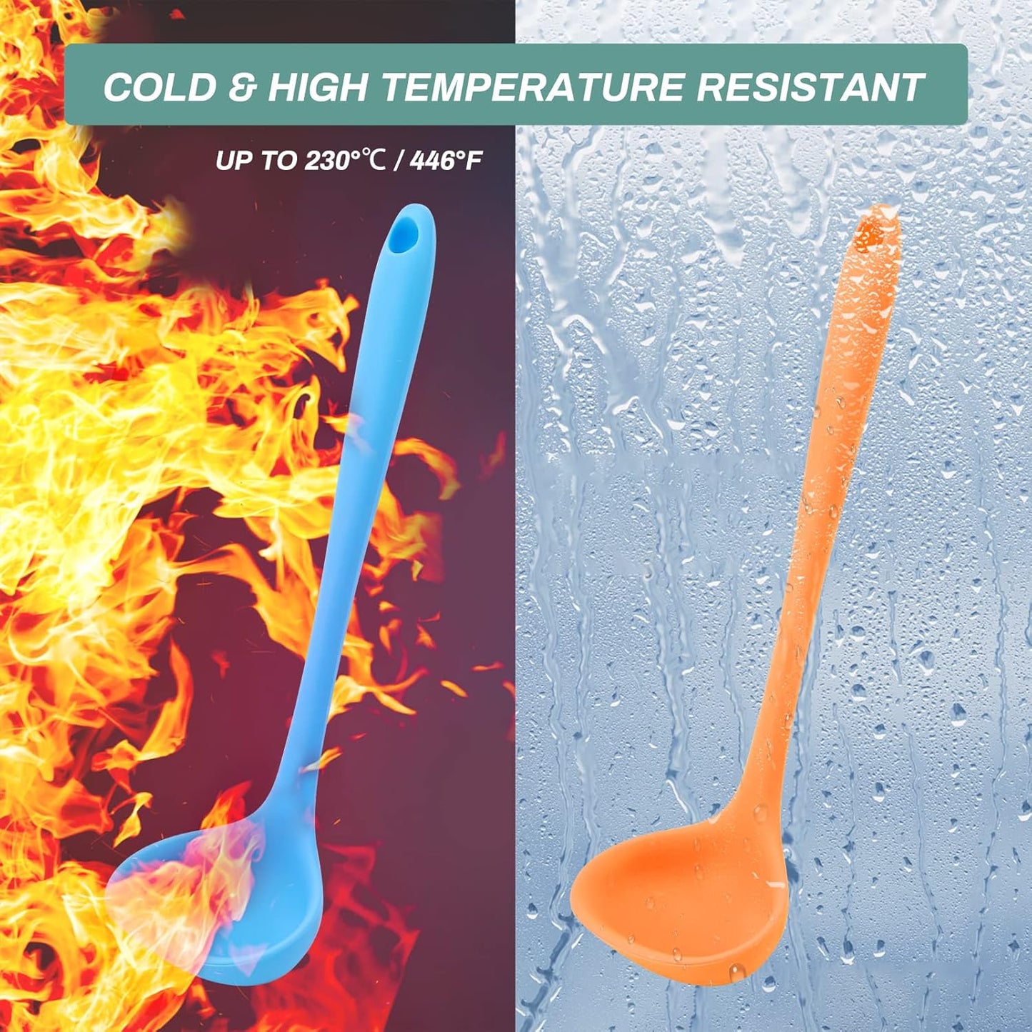 5 Pieces Silicone Ladles, Small Soup Ladle Spoon, Heat Resistant Kitchen Spoons for Cooking and Serving Sauce, Chili,