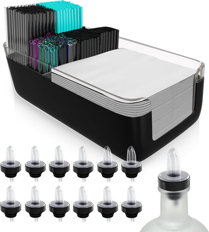 12 12 Esatto Professional Bar Products Premium Bar Caddy (Black), Used to Easily Organize Bar Items and Workspace