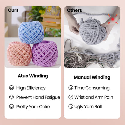 Winartton Electric Yarn Winder, Heavy-Duty Yarn Ball Winder 10 oz Large Capacity, Automatic Yarn Cake Winder Spinner Roller, Crocheting Tools Supplies for Knitting Lovers(Rose Gold)