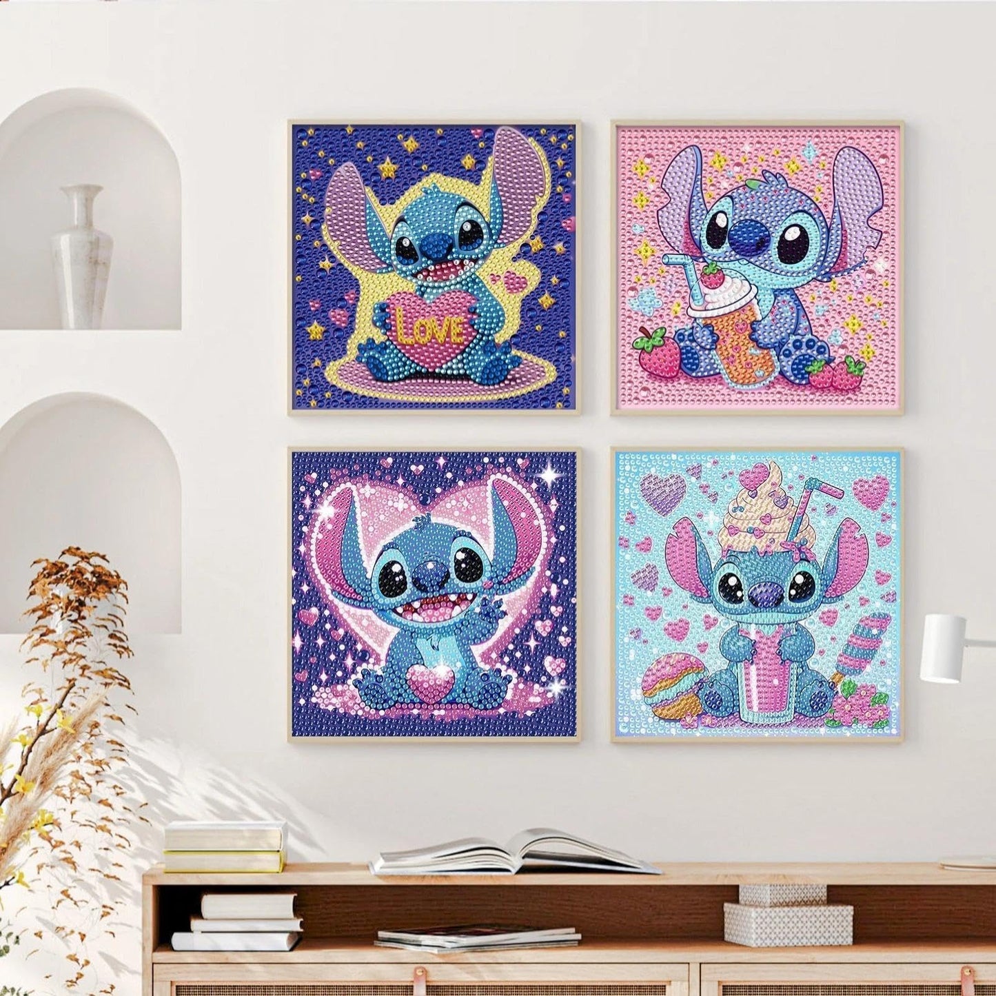 JYLMOOD 6 Packs 5D Diamond Art Kits for Kids Beginners, Full Drill 5D Cartoon Diamond Painting Kits for Adults, DIY Big Gem Art Paintings Kits for Kids Ages 8-12, Home Wall Decor 6x6 Inch