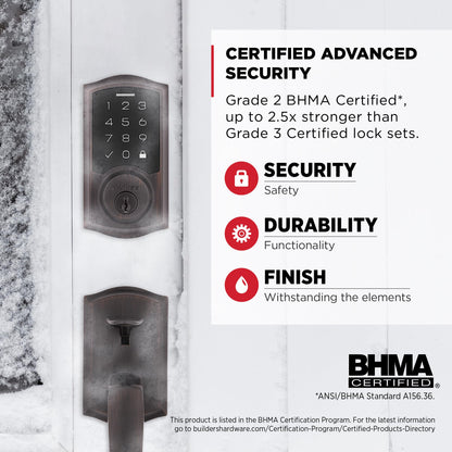 Kwikset SmartCode 270 Keyless Entry Electronic Touchpad Deadbolt Door Lock with Auto-Lock, Custom User Codes, Advanced Security in Satin Nickel Traditional