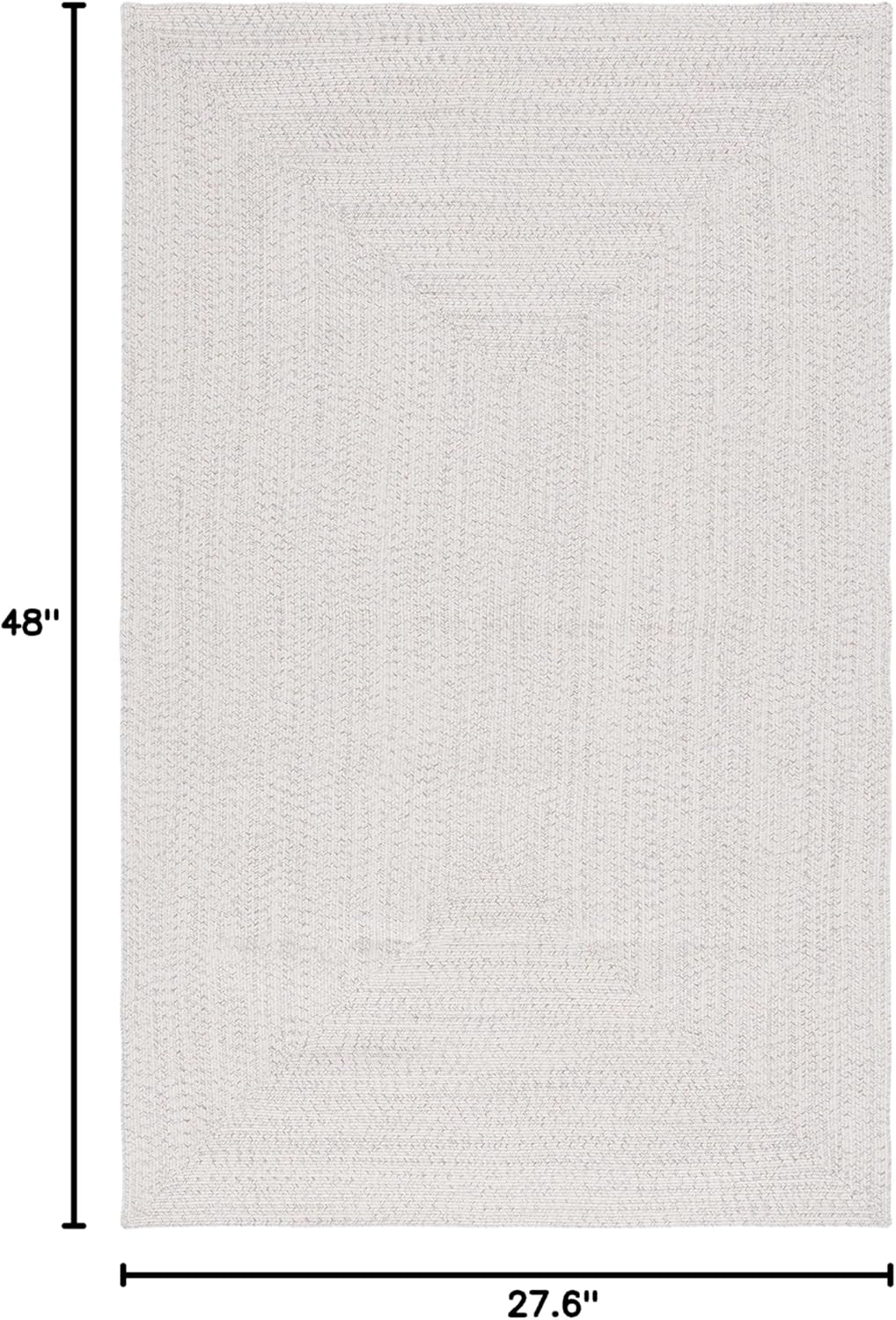 2'3" 4', (BRA201A) SAFAVIEH Washable Rug Outdoor Braided Collection - x Ivory & Light Grey, Handmade & Reversible