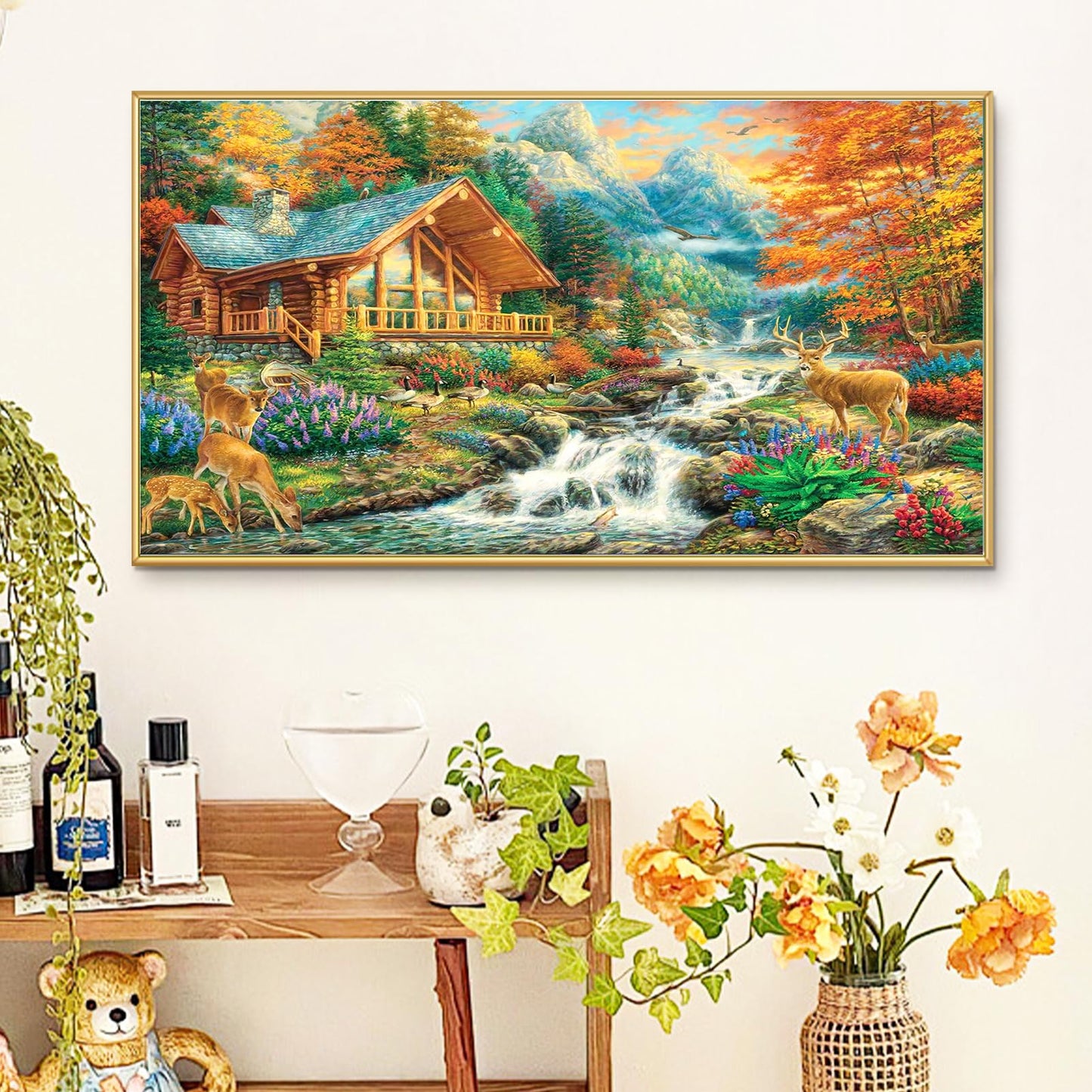 YALKIN Square 5D Diamond Painting Kits for Adults, Froest Large Diamond Art Kits Full Drill Diamond Painting Kit for Adult Beginners, DIY Crystal Picture Art for Home Wall Decor 40x70CM/15.8x27.6in