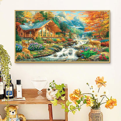 YALKIN Square 5D Diamond Painting Kits for Adults, Froest Large Diamond Art Kits Full Drill Diamond Painting Kit for Adult Beginners, DIY Crystal Picture Art for Home Wall Decor 40x70CM/15.8x27.6in