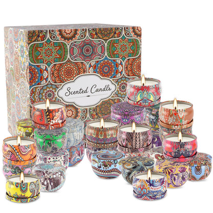 YOROXRG Scented Candles 36 Pack Soy Wax Travel Tin Jar Candles for Home 2.5 OZ Scented Candles for Mom for Christmas, Birthday, Thanksgiving, Mother's Day