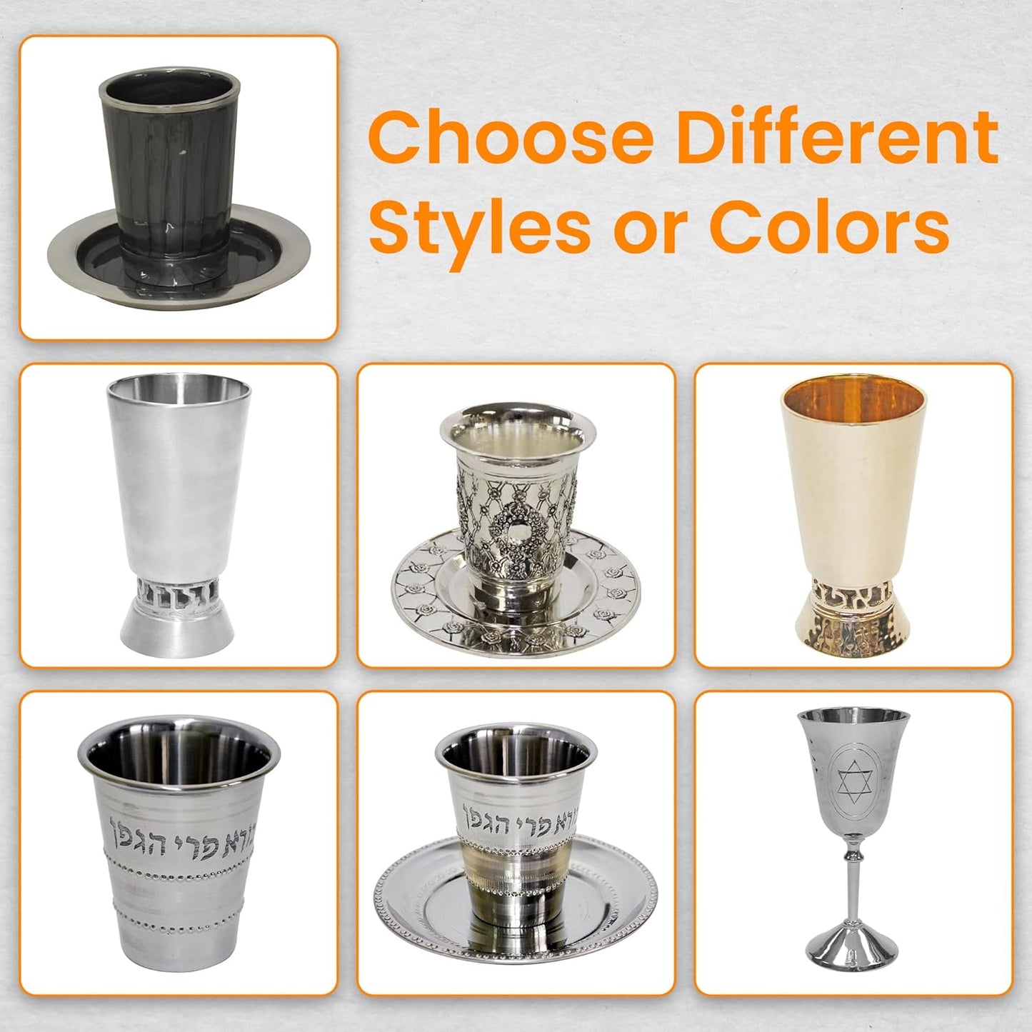 Majestic Giftware Kiddush Cup with Saucer, 6-Inch Premium Quality Nickel Plated Wine Goblet