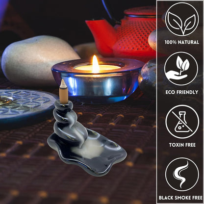 SOUL STICKS Assorted Backflow Incense Cones for Meditation, Yoga, Aromatherapy | 40 Premium Cones | Fits All Backflow