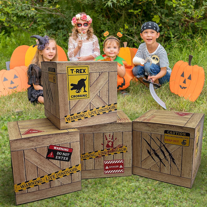 6 Pcs Dinosaurs Table Centerpieces 12 x 12 x 12 Inch Dinosaur Theme Boxes Dinosaur Party Supplies for Birthday Party Woodland Safari Baby Shower Decorations