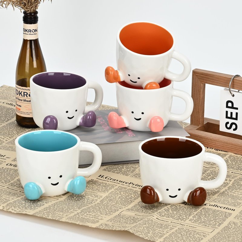 EWCEFIC Coffee Mugs,Cute funny Mug For Women, 12.8oz/380ml Unique Ceramic Coffee Tea Cups, Office Mug Gift (chocolate)