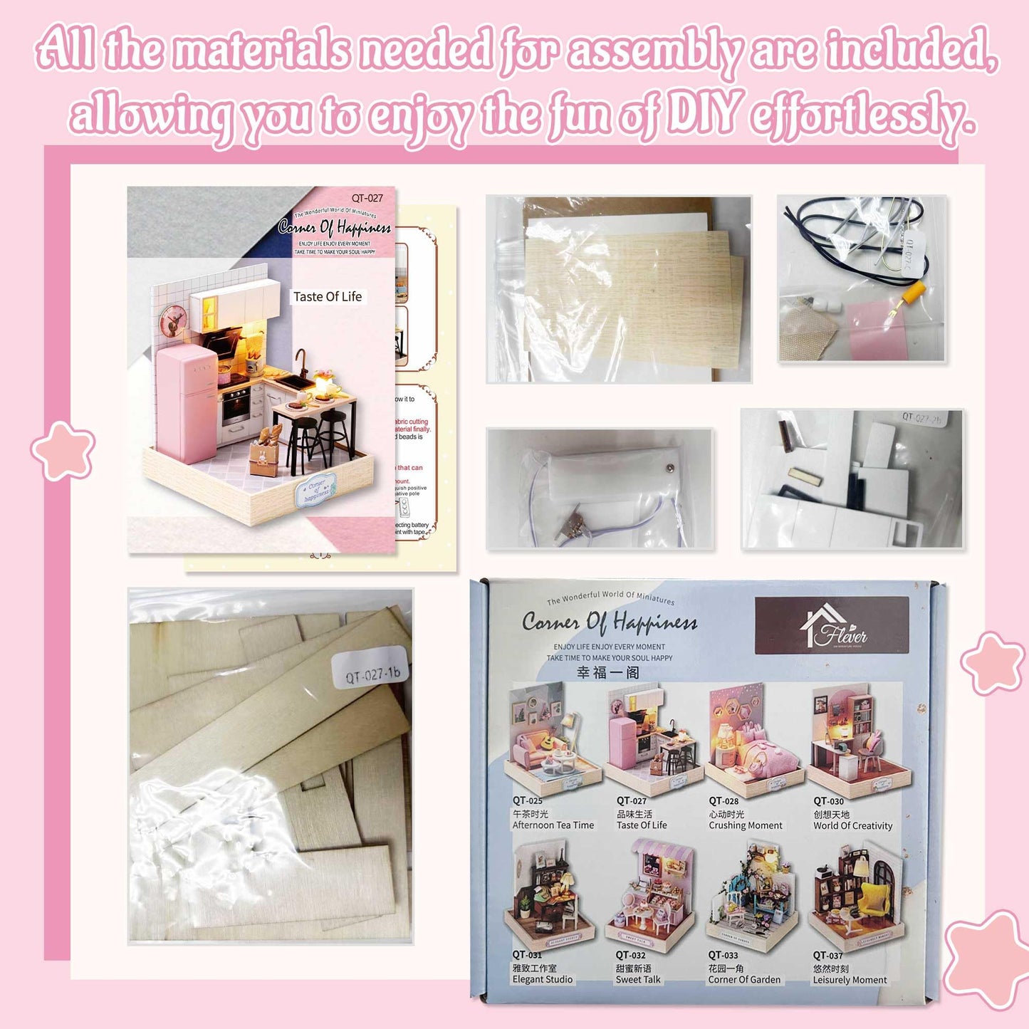 Flever Dollhouse Miniature DIY House Kit Creative Room with Furniture for Romantic Artwork Gift (Taste of Life)
