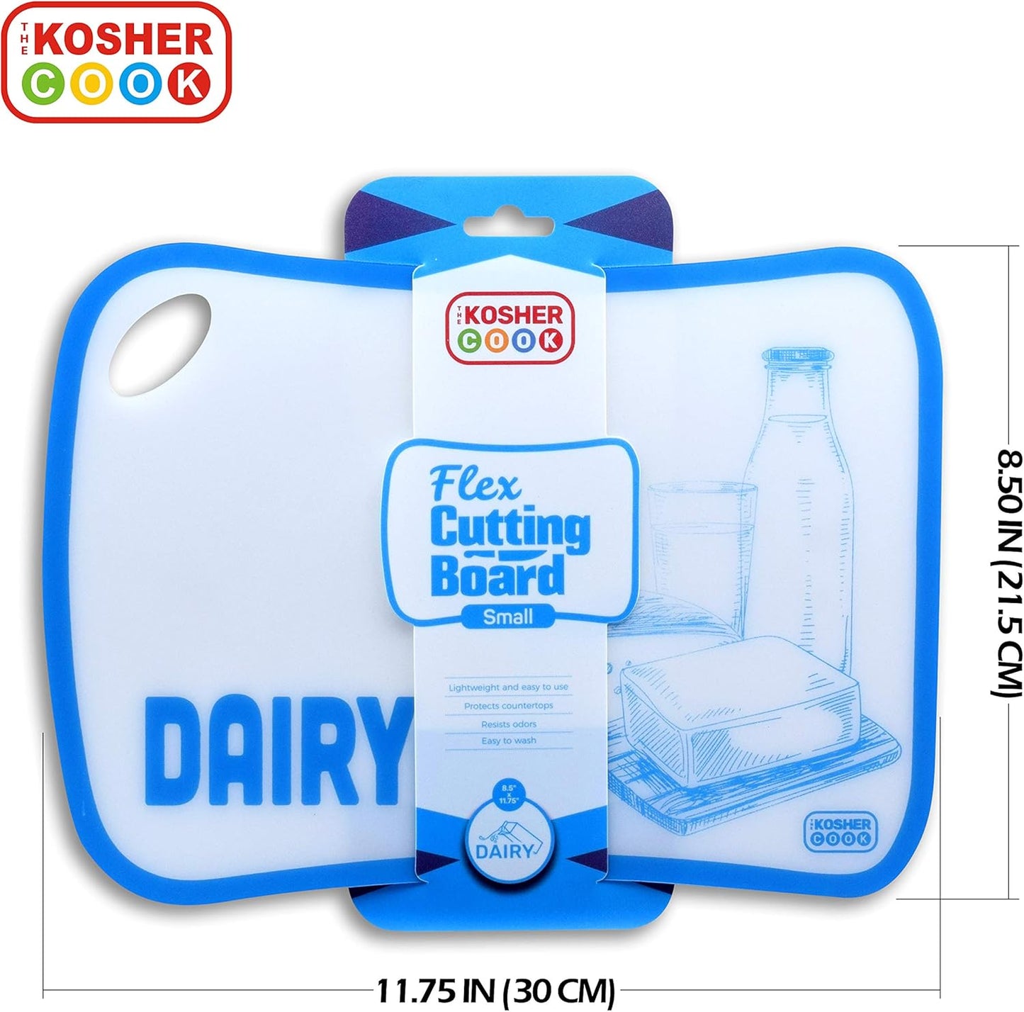 Dairy Blue Flexible Cutting Board and Counter Protector, Lightweight, Odor Resistant, Dishwasher Safe