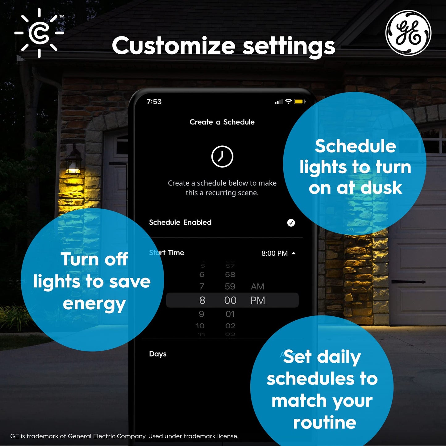 GE CYNC Smart LED PAR38 Flood Light Bulb - WiFi & Bluetooth Color Changing RGB Outdoor Light Bulbs - 90W Equivalent, Compatible with Alexa & Google Home - Dimmable, Long Lasting, Tuneable - Pack of 2