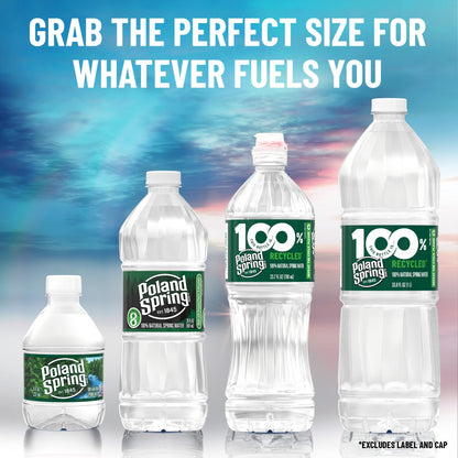 Poland Spring Natural Spring Water Bottles, 24 Pack - Still Bottled Water with Naturally Occurring Minerals - 16.9 Fl Oz Plastic Bottles