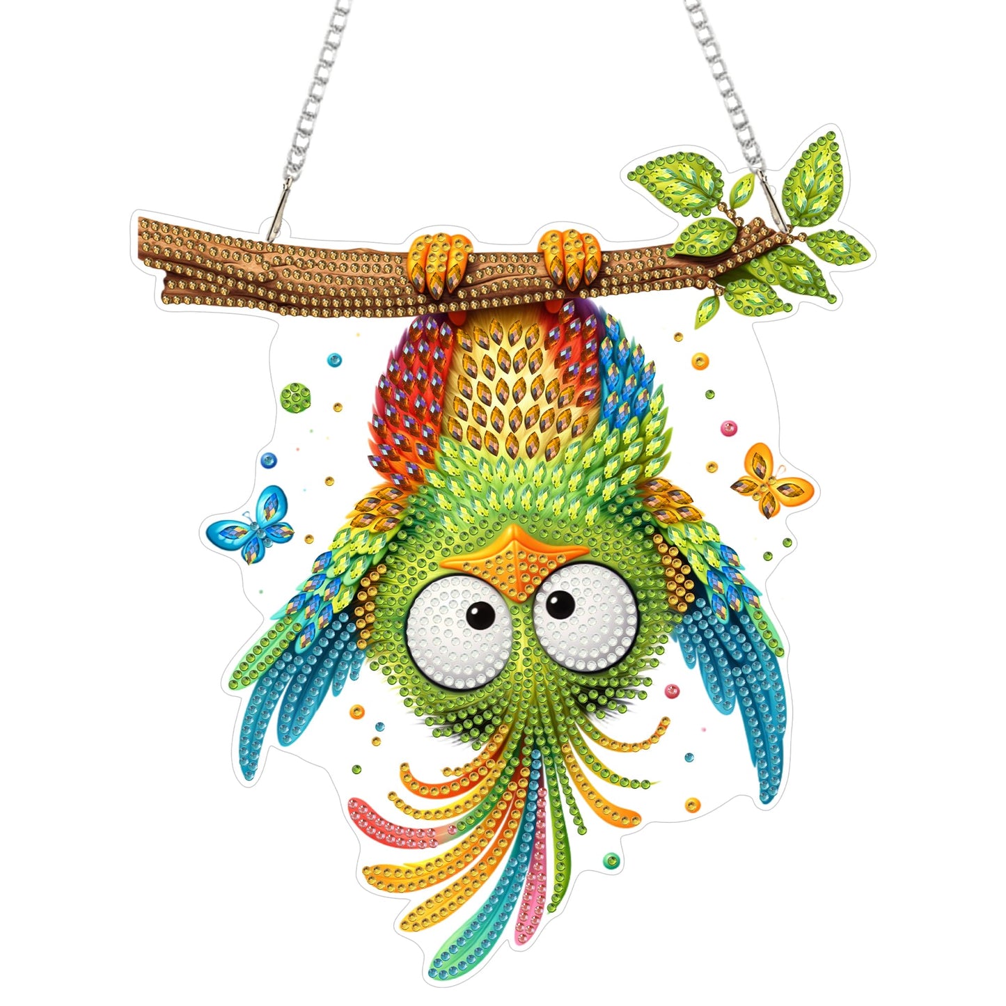Eiflow Acrylic Diamond Art Hanging Kit for Adults, DIY Diamonds Painting Door Hanger Board Kit, Special Crystal Diamond Art Painting Pendant Ornament (Bird)