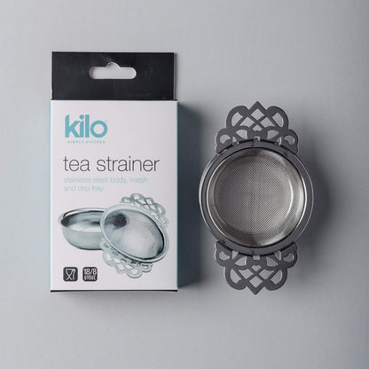 Kilo D13 Stainless Steel Double Arm Strainer for Loose Leaf Teas, Clear, Green, Black