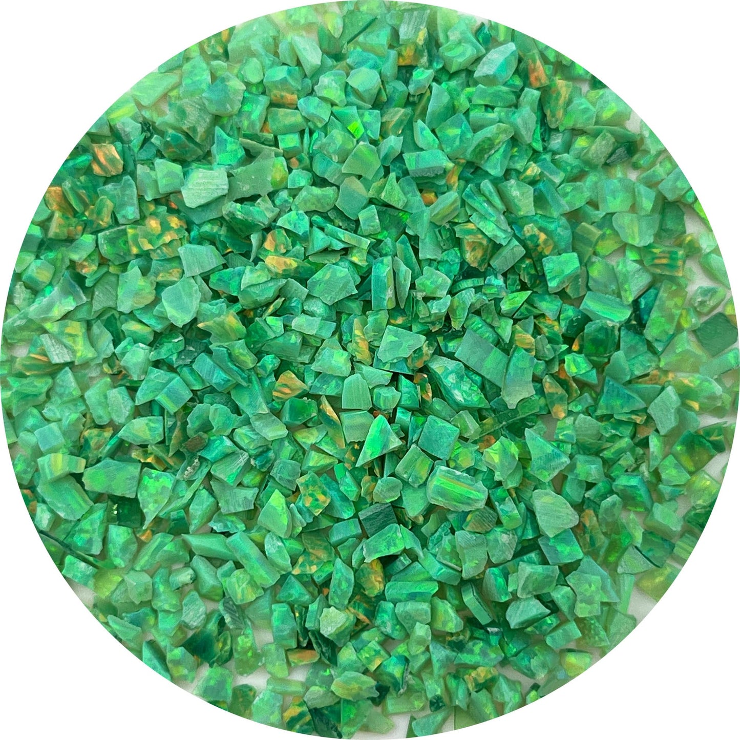 Gryrigns Crushed Created Opal Stone for Wood Inlay Resin Craft Jewelry Making DIY (Kiwi Green, 2 Grams)
