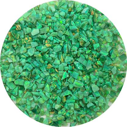 Gryrigns Crushed Created Opal Stone for Wood Inlay Resin Craft Jewelry Making DIY (Kiwi Green, 2 Grams)