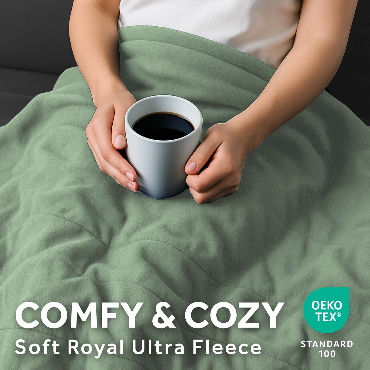 Sunbeam Royal Ultra Fleece Heated Electric Blanket King Size, 90" x 100", 12 Heat Settings, 12-Hour Auto Shut-Off, Machine Washable, Pebble Beige