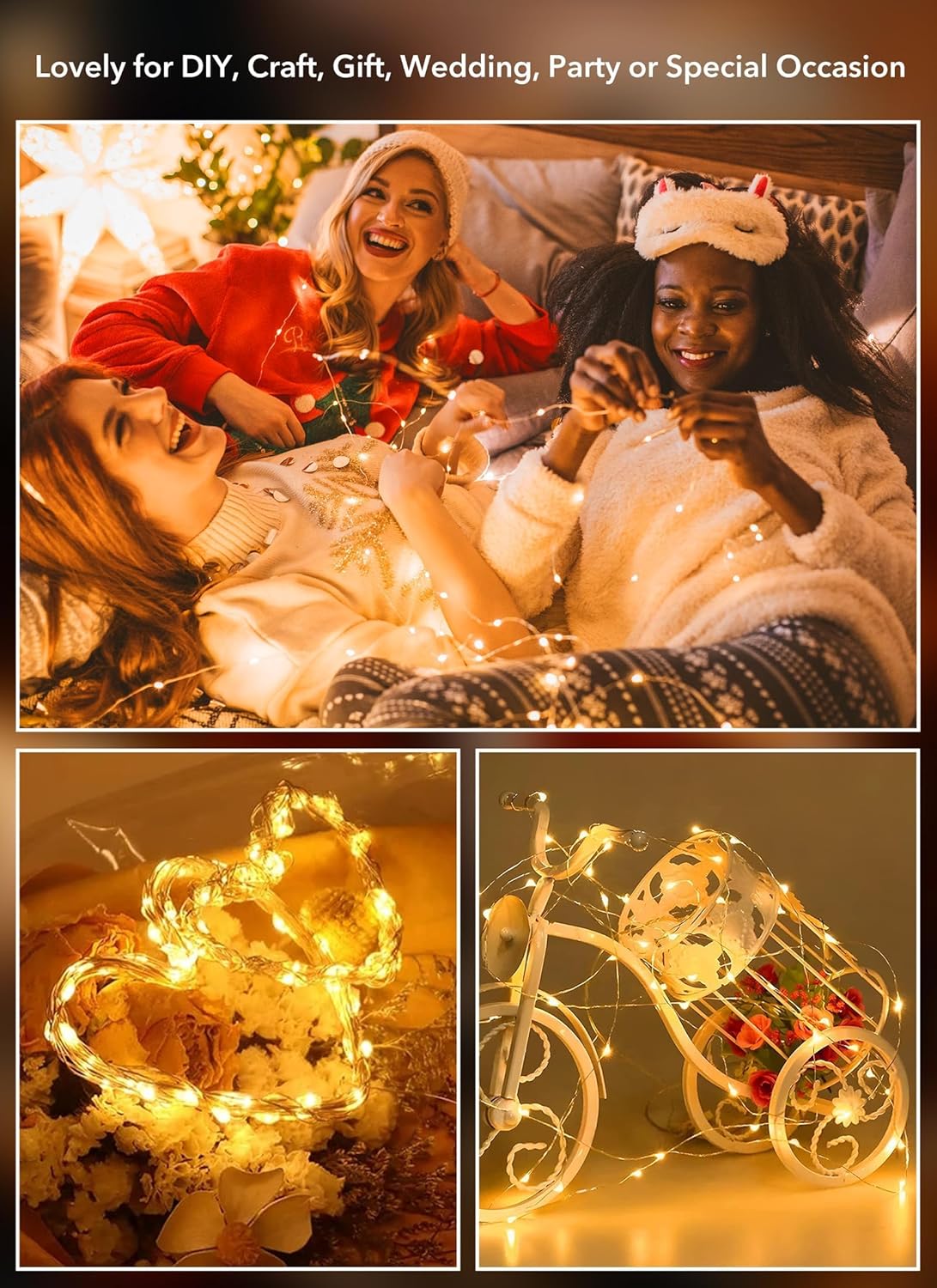 24 Pack 7 20 Brightown Fairy Lights Battery Operated String Lights - ft LED Mini String Lights Waterproof Silver Wire