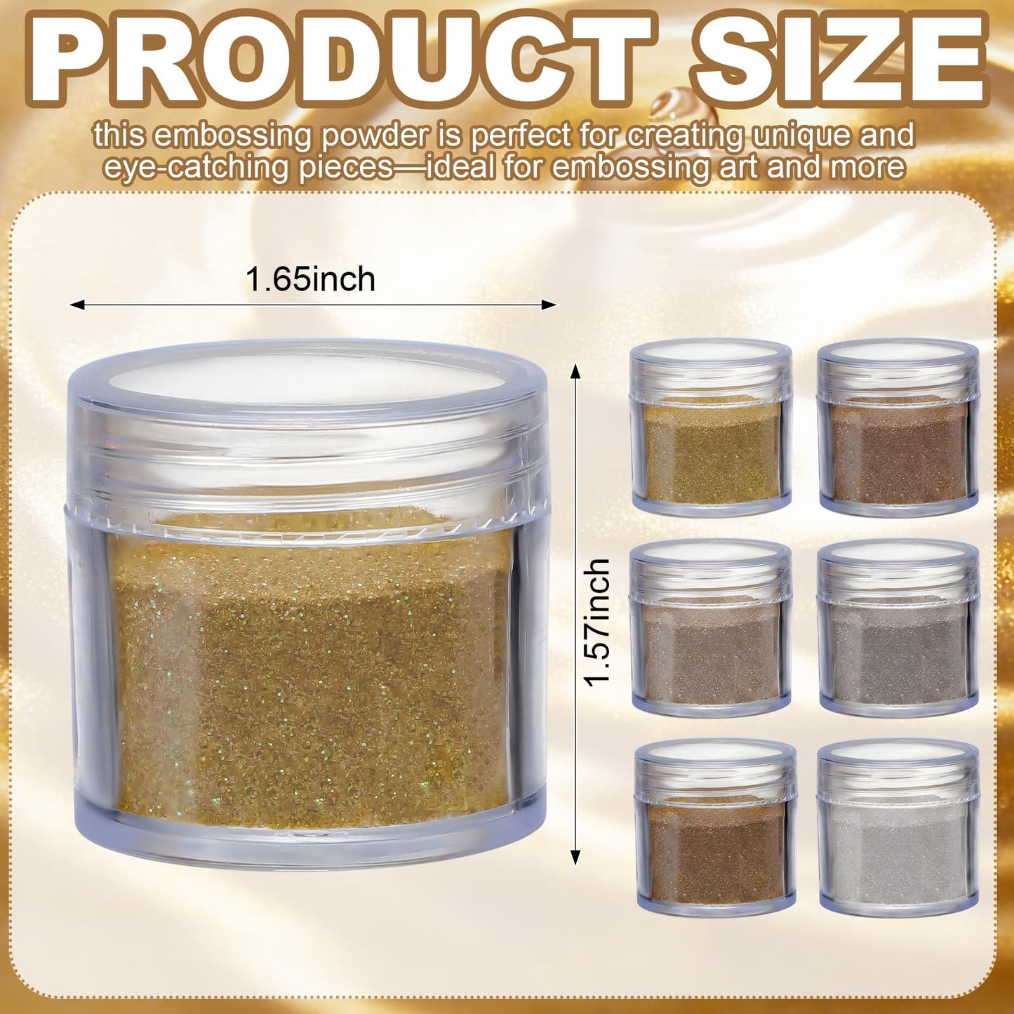 Heigble 6 Pcs 0.5 Ounce Embossing Powder Set for DIY Crafts Greeting Cards Making Scrapbooking Wedding Invitations