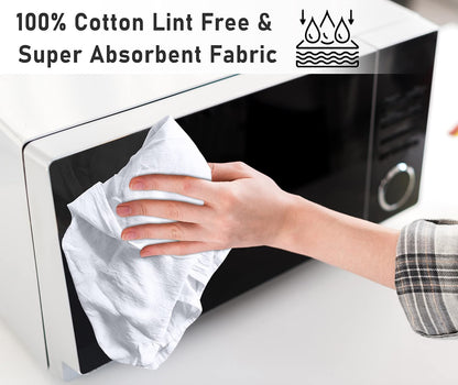 24 Pack 28x28 Inch, 100% RUVANTI Flour Sack Towels Cotton Tea Towel, Reusable, Machine Washable, Absorbent BarTowels