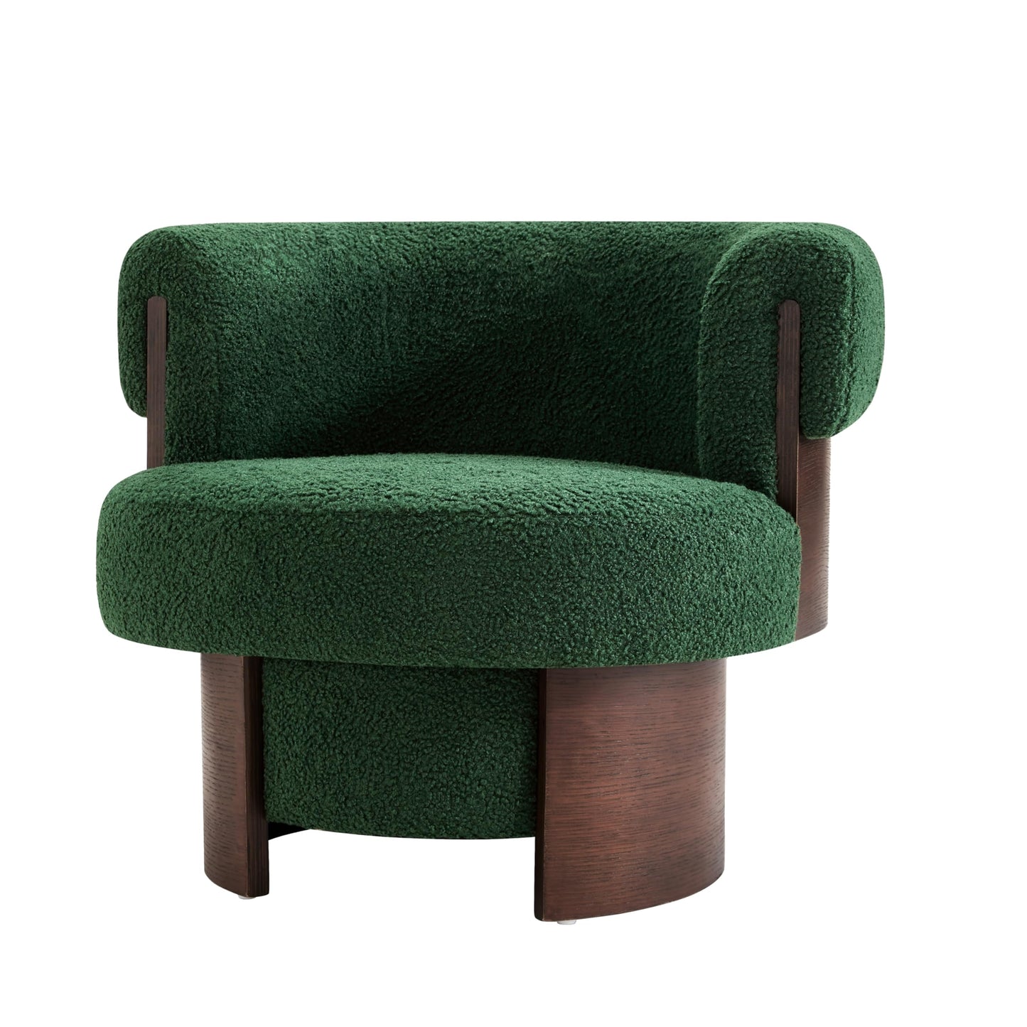Christopher Knight Home Scrolla Boucle Upholstered 360° Swivel Accent Chair Set of 2, Teddy Fleece Living Room Swivel Barrel Chair, Modern Vanity Chair for Living Room, Bedroom, Green