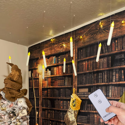 Homemory LED Batteries Operated Taper Candles with Remote, Flickering Light Flameless Taper Window Candle, Set of 12 Warm Yellow Fake Candles for Halloween, Church, Party
