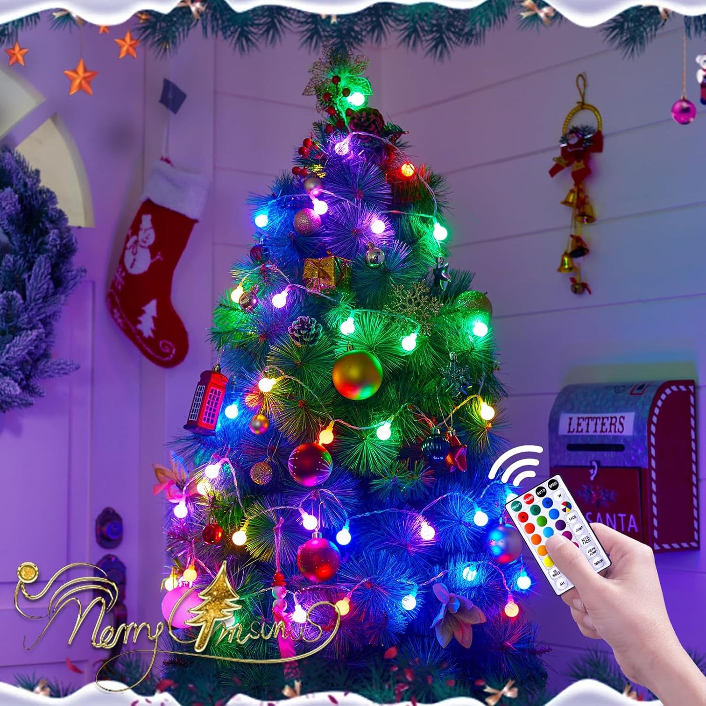 21FT 60LED 20+ Minetom RGB Globe String Lights - Battery Operated with Remote, Color Modes & Timer, Fairy Lights