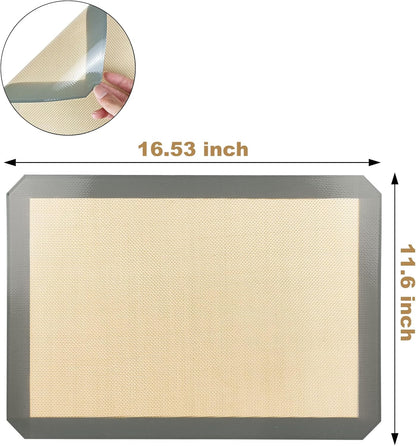 Macaron Silicone Baking Mat, 48 Capacity Almond Muffin Chocolate Chip Cookies (Grey)