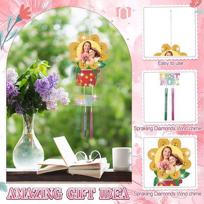 6 Sets Mother's Day Crafts Kits Diamond Painting Wind Chime Gifts Bulk Mothers Day Diamond Art Making Kits for Mom Women Employee Coworkers Friends Family Church DIY Activities