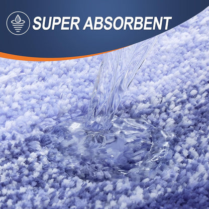 OLANLY Bathroom Runner Rug - Extra Soft Microfiber Mat | Quick Dry, Washable, 47x20, Blue-Violet