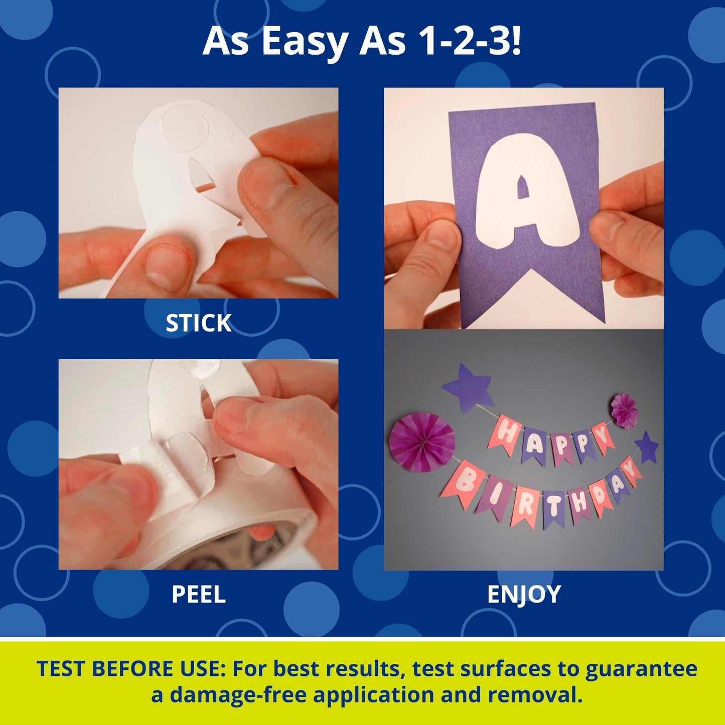 Glue Dots, All Purpose Dots, Permanent, Multi-Surface, Double-Sided, 1/2", .5 Inch, 900 Dots, DIY Craft Glue Tape, Sticky Adhesive Glue Points, Liquid Hot Glue Alternative, Clear, 3 Pack