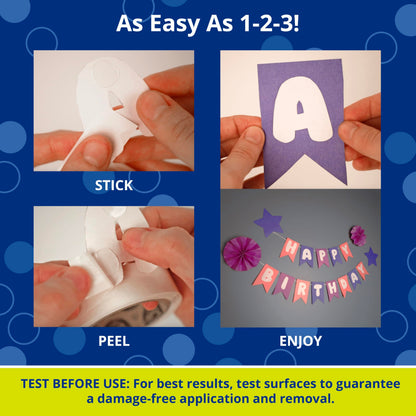 Glue Dots, All Purpose Dots, Permanent, Multi-Surface, Double-Sided, 1/2", .5 Inch, 900 Dots, DIY Craft Glue Tape, Sticky Adhesive Glue Points, Liquid Hot Glue Alternative, Clear, 3 Pack