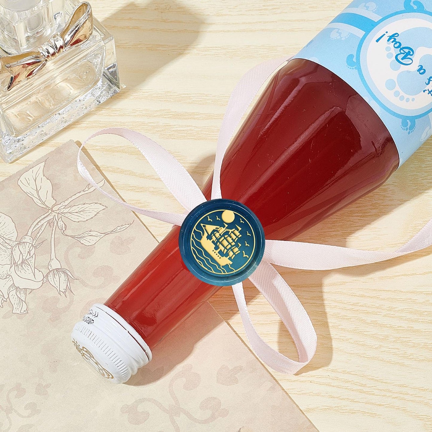 CRASPIRE Ship Wax Seal Stamp Sea Sail Boat 25mm Vintage Sealing Wax Stamps Removable Brass Head with Wooden Handle for Wedding Christmas New Year Envelopes Invitations Gift Packing