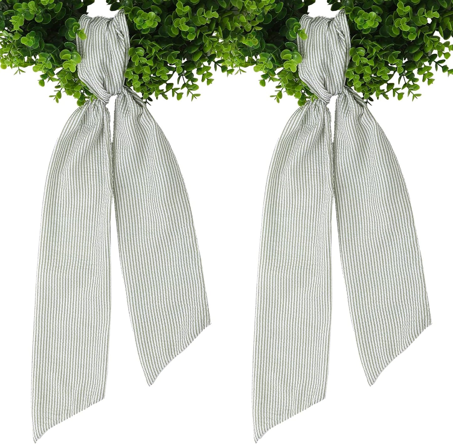 Skiennix Wreath Sash - Holiday Stripes Design | 5.1'' W x 59'' L for Front Door Decor