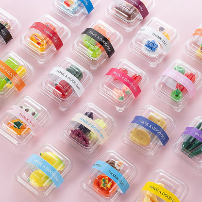 75Pcs Miniature Supermarket Food Lunch Box Dollhouse Kitchen Set Mini Takeaway Snacks Resin Fruit Crisper Accessories Bread Pretend Play Toys Grocery Store Kids Shopping Model Tableware Vegetables