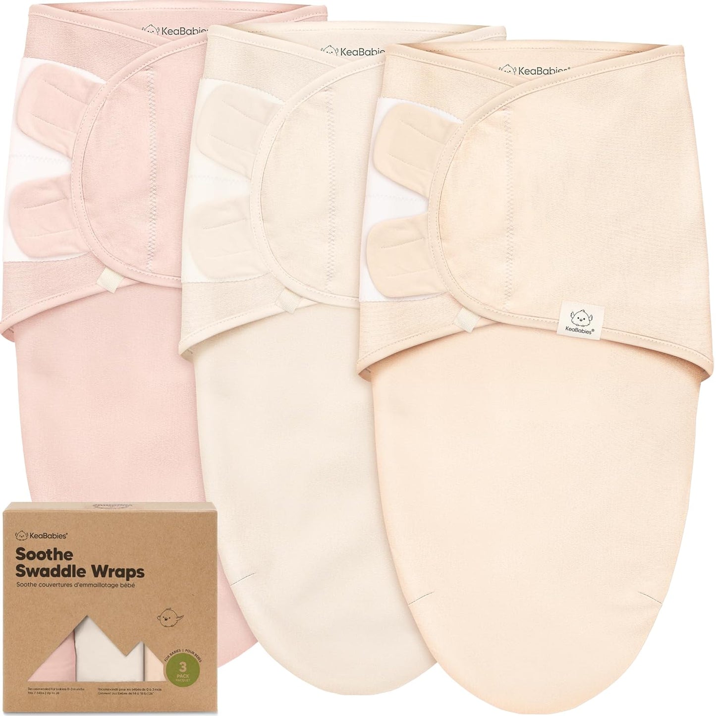 Organic Baby Swaddle Sleep Sacks by [Brand Name] - Soft & Snug for Newborns 0-3 Months | 3-Pack in Angelic