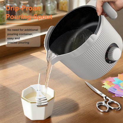 venpow Candle Wax Melter with Pour Spout, Candle Making Kit for Adult Beginners, 1.5L Large Capacity, for Making Candles and Soaps, Kit Includes Wax Melting Pot and Stirring Spoon - Grey