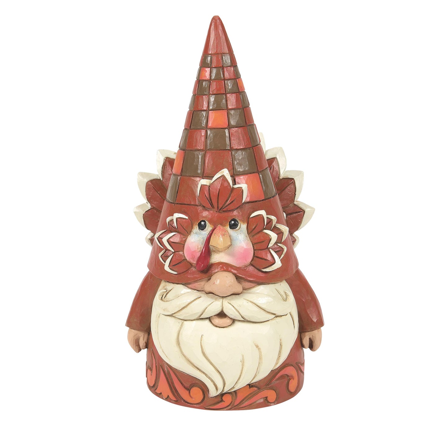Enesco Jim Shore Heartwood Creek Harvest Turkey Gnome Gobble Figurine- Stone Resin Hand Painted Crafted Collectible Gnomes Mini Figurines Thanksgiving Home Decor Statue, 6.3 Inch