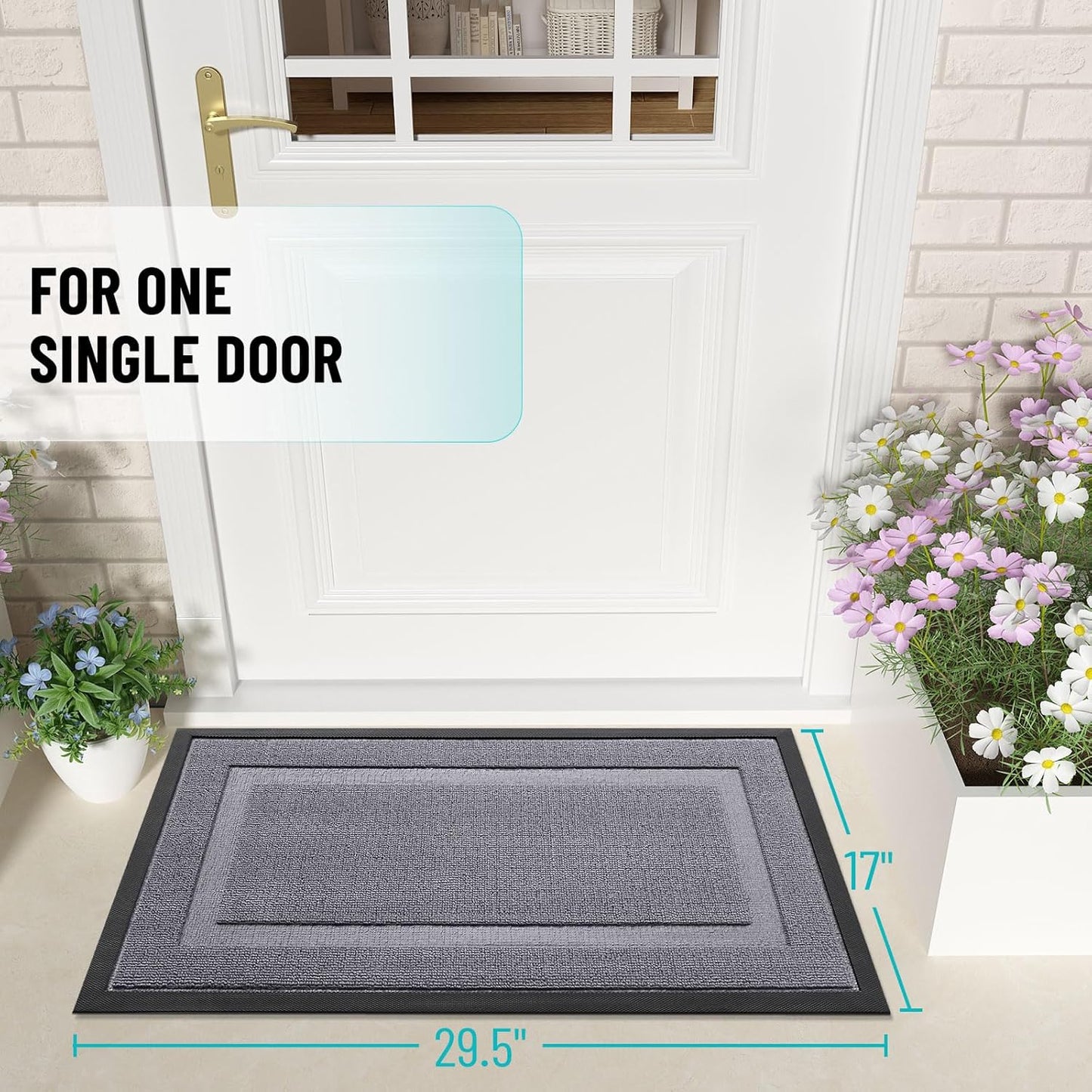 OLANLY Waterproof Front Door Mat | All-Season Indoor Outdoor Doormat, Easy Clean, 33x21, Classic Gray