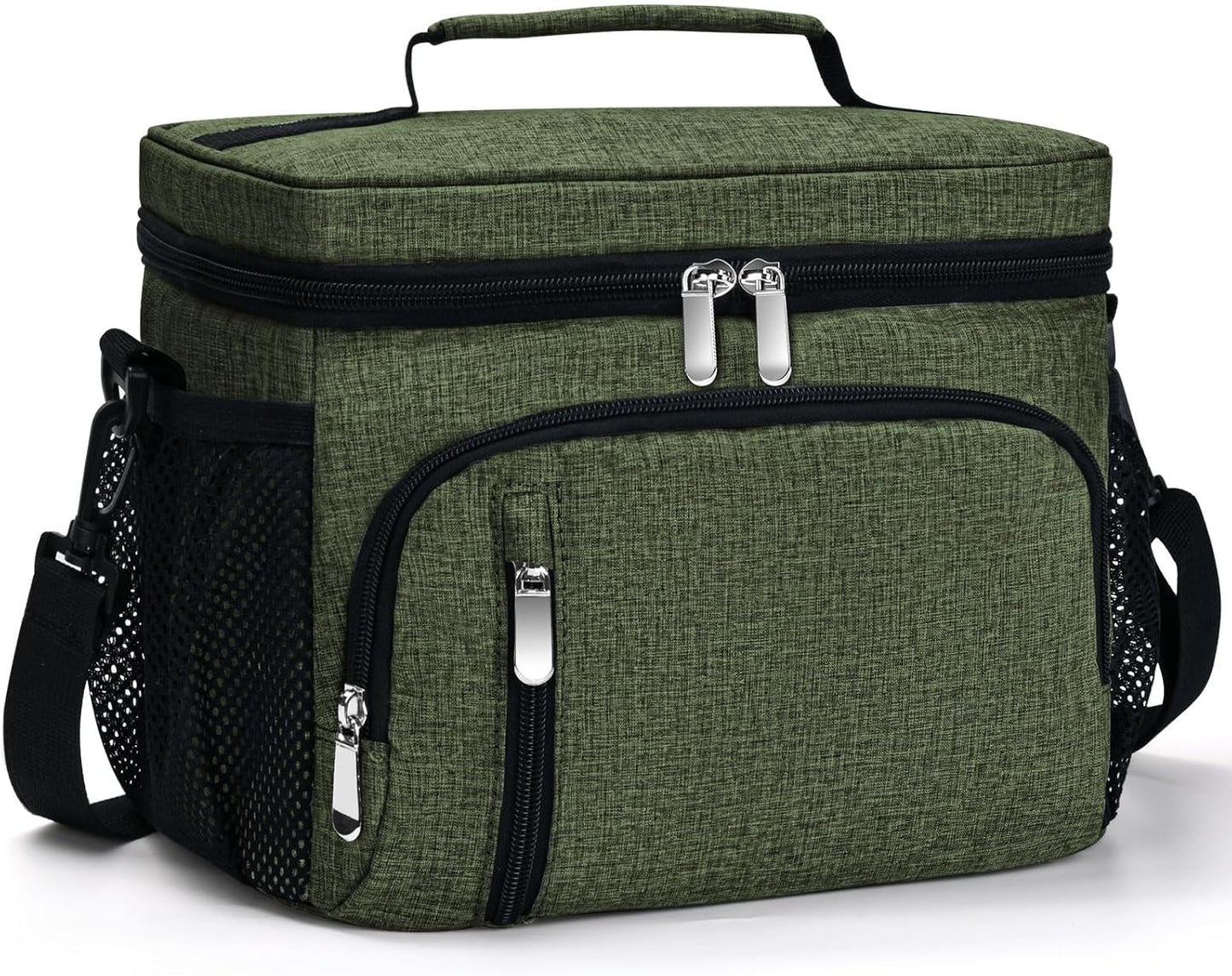 Skiennix Insulated Lunch Bag - 9L Leakproof Soft Cooler Tote with 5 Pockets | Green, Perfect for Work & Travel