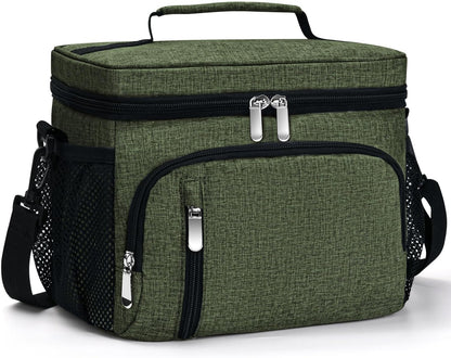 Skiennix Insulated Lunch Bag - 9L Leakproof Soft Cooler Tote with 5 Pockets | Green, Perfect for Work & Travel