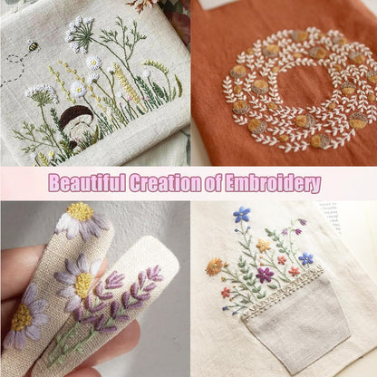 spicssa Beginner Embroidery Stitch Book Kit, Embroidery Kit for Beginners Adults with Video Tutorials, 79 Essential Embroidery Stitches Patterns, DIY Your Stitch Book